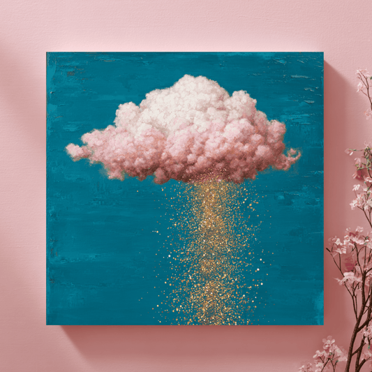 Pink Cloud Abstract Wall Art, Dreamy Pastel Cloud Canvas Print, Modern Fantasy Sky Poster, Contemporary Minimalist Home Decor, Elegant Abstract Artwork