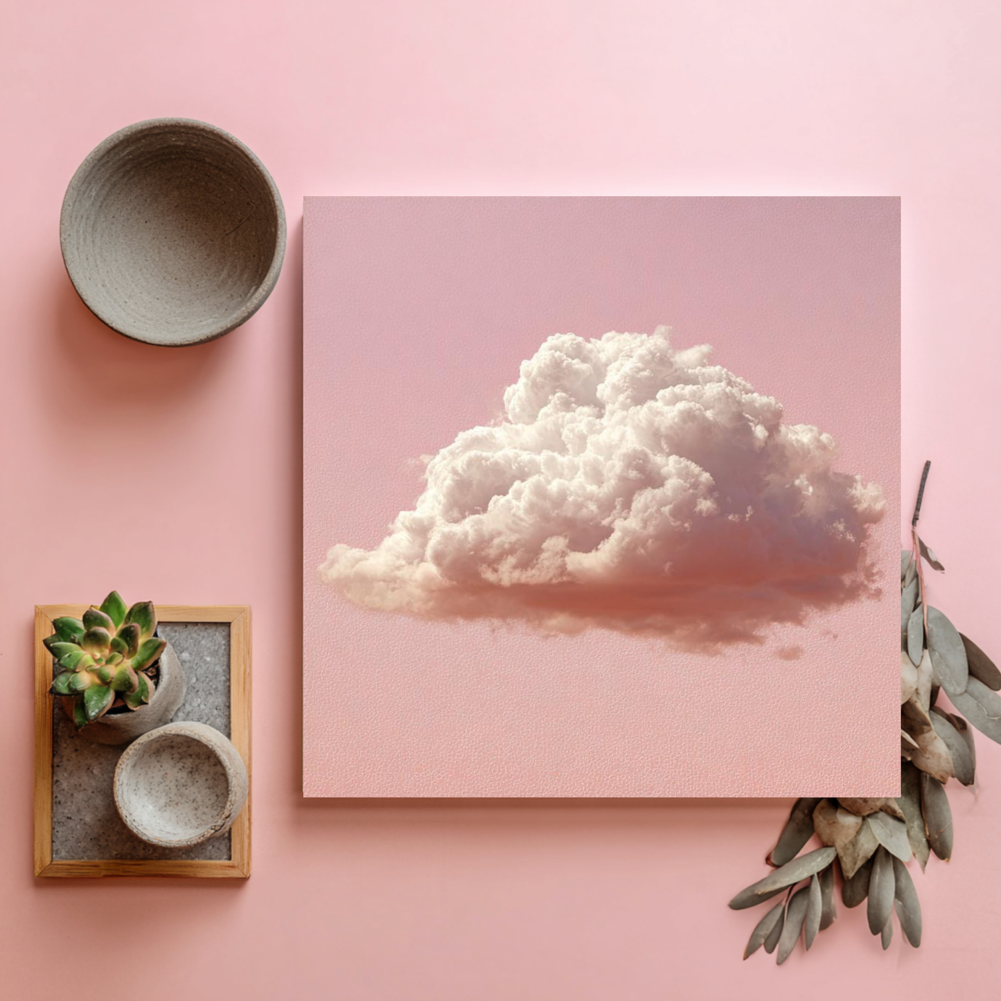 Pink Cloud Fluid Abstract Wall Art, Framed Pastel Fluid Pour Print, Modern Living Room Decor, Large Canvas Poster, Contemporary Home Art