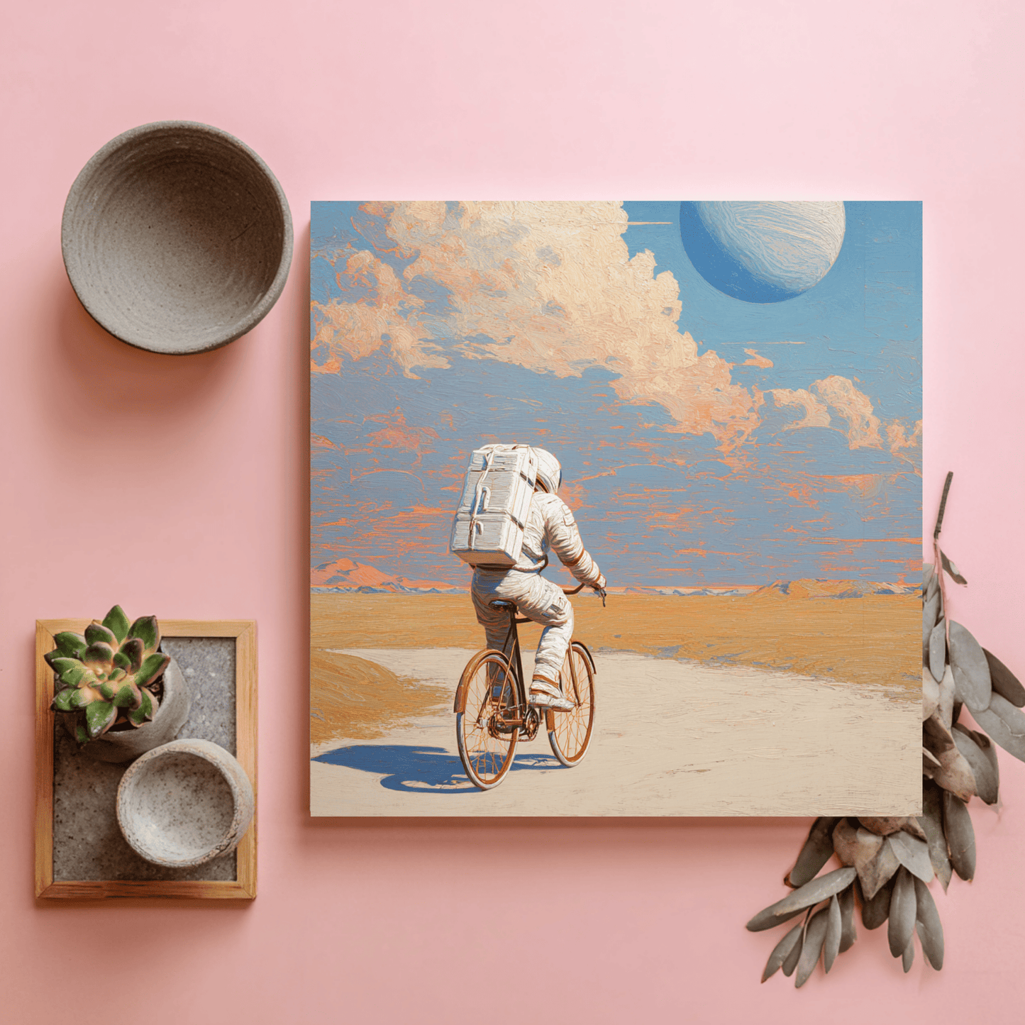 Astronaut Space Modern Painting, Cosmic Galaxy Wall Art, Contemporary Space Exploration Canvas Print, Sci-Fi Living Room Poster, Futuristic Home Decor Artwork