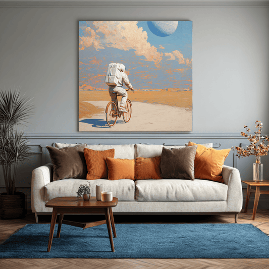 Astronaut Space Modern Painting, Cosmic Galaxy Wall Art, Contemporary Space Exploration Canvas Print, Sci-Fi Living Room Poster, Futuristic Home Decor Artwork