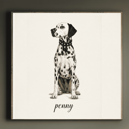 Dalmatian Dog Full Body Art, Modern Pet Wall Decor, Elegant Dog Canvas Print, Contemporary Animal Poster, Stylish Home Artwork