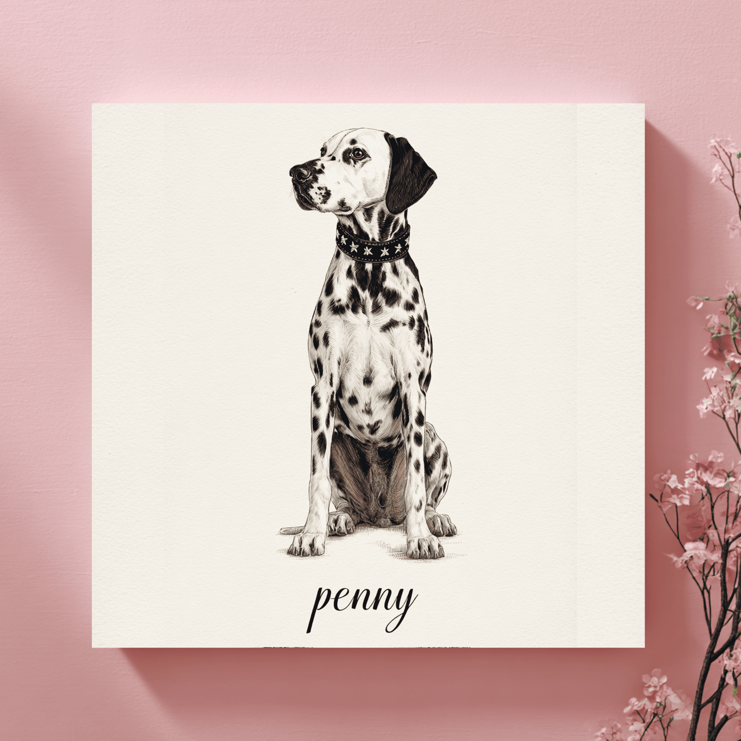 Dalmatian Dog Full Body Art, Modern Pet Wall Decor, Elegant Dog Canvas Print, Contemporary Animal Poster, Stylish Home Artwork