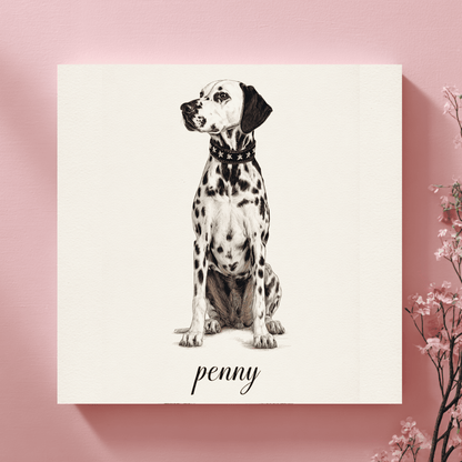 Dalmatian Dog Full Body Art, Modern Pet Wall Decor, Elegant Dog Canvas Print, Contemporary Animal Poster, Stylish Home Artwork
