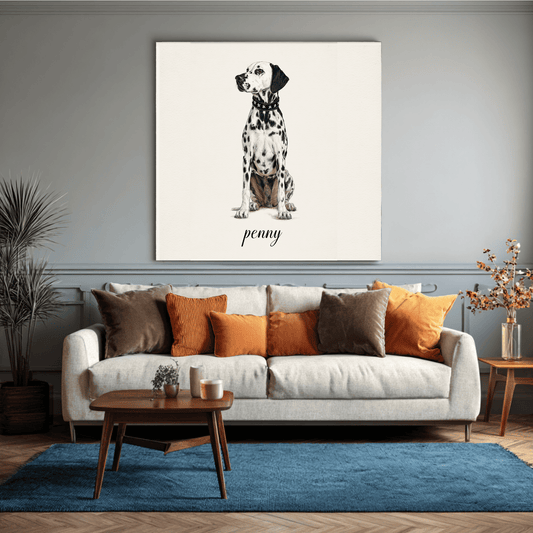 Dalmatian Dog Full Body Art, Modern Pet Wall Decor, Elegant Dog Canvas Print, Contemporary Animal Poster, Stylish Home Artwork