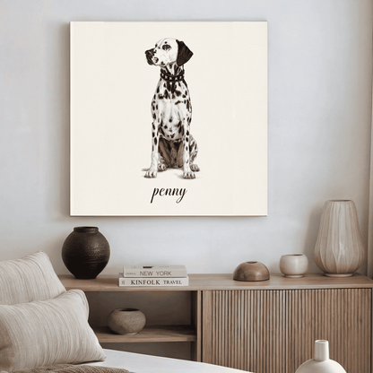 Dalmatian Dog Full Body Art, Modern Pet Wall Decor, Elegant Dog Canvas Print, Contemporary Animal Poster, Stylish Home Artwork