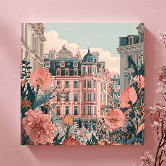 Detailed Classic Frame Artwork, Elegant Vintage Wall Art, Luxury Ornamental Canvas Print, Traditional Home Decor, Timeless Living Room Artwork