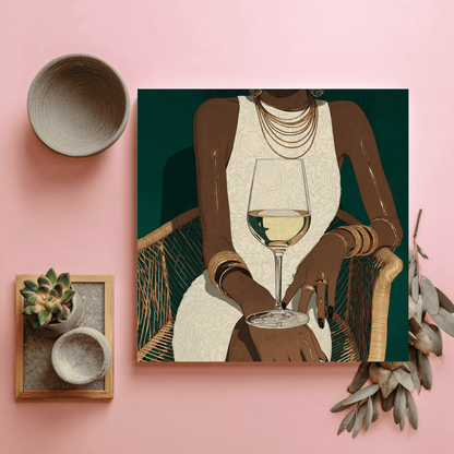 Elegant Fashion Figure Art, Modern Black Woman Wall Art, Luxury Feminine Canvas Print, Contemporary Glam Home Decor, Stylish Portrait Artwork