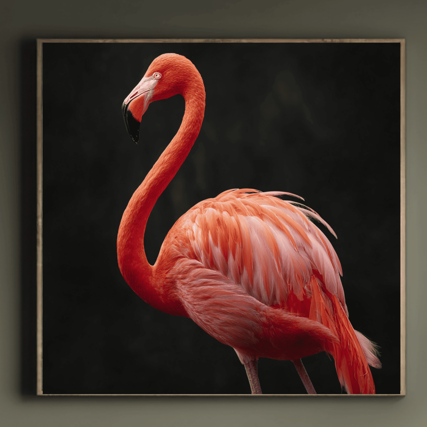 Flamingo Coral Pink Wall Art, Tropical Bird Canvas Print, Elegant Flamingo Poster, Modern Wildlife Home Decor, Contemporary Nature Artwork