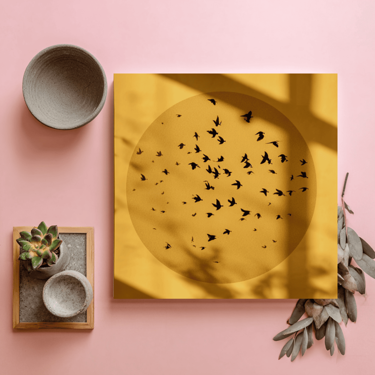 Mustard Yellow Modern Wall Frame, Minimalist Abstract Wall Art, Contemporary Canvas Print, Stylish Living Room Poster, Modern Home Decor Artwork