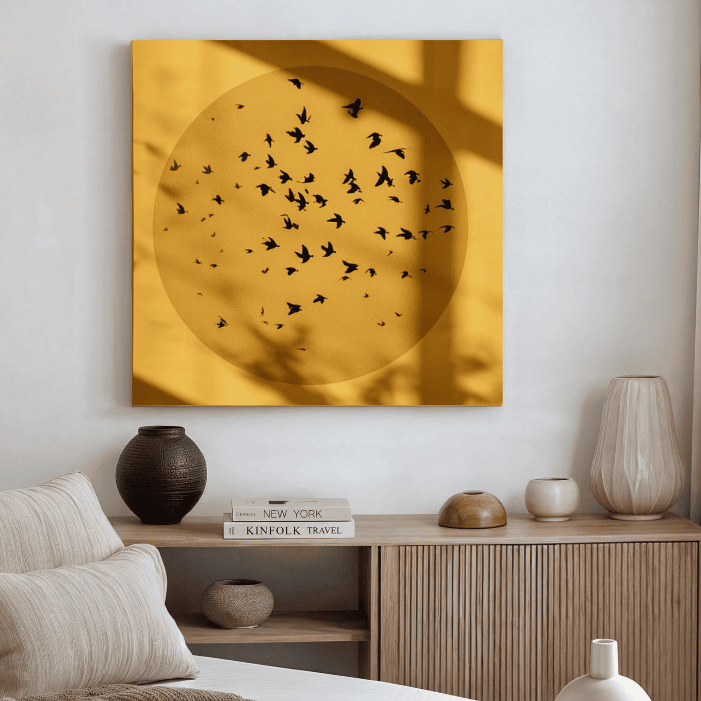 Mustard Yellow Modern Wall Frame, Minimalist Abstract Wall Art, Contemporary Canvas Print, Stylish Living Room Poster, Modern Home Decor Artwork