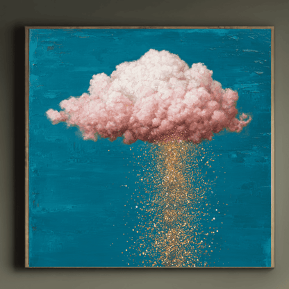 Pink Cloud Abstract Wall Art, Dreamy Pastel Cloud Canvas Print, Modern Fantasy Sky Poster, Contemporary Minimalist Home Decor, Elegant Abstract Artwork